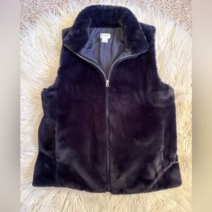 JCrew Navy Faux Fur Vest EUC
Size S